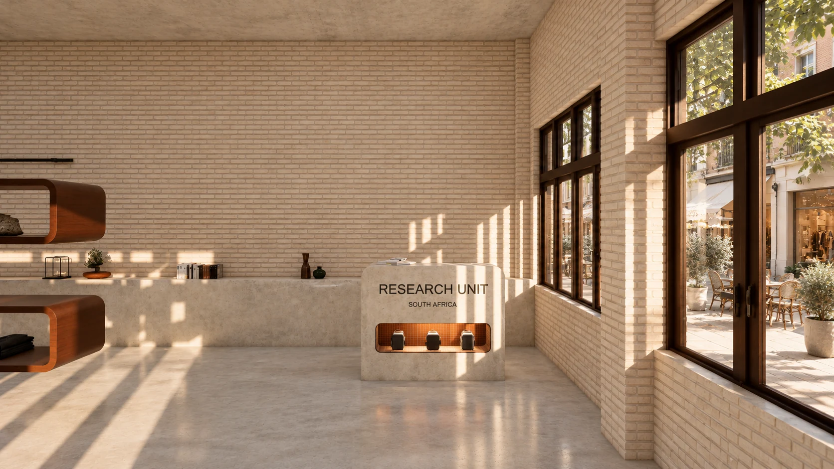 Entrance and display plinth — design visualisation