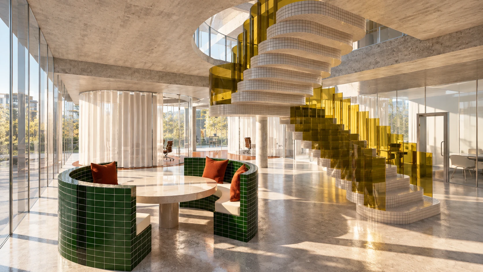 Staircase and reception — design visualisation