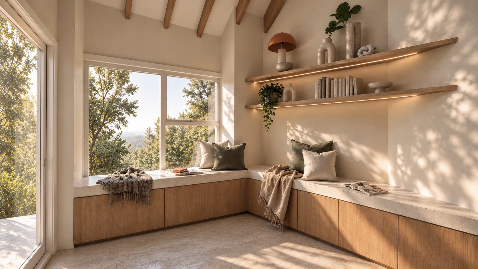 Eckelmann — window seating and shelving — design visualisation
