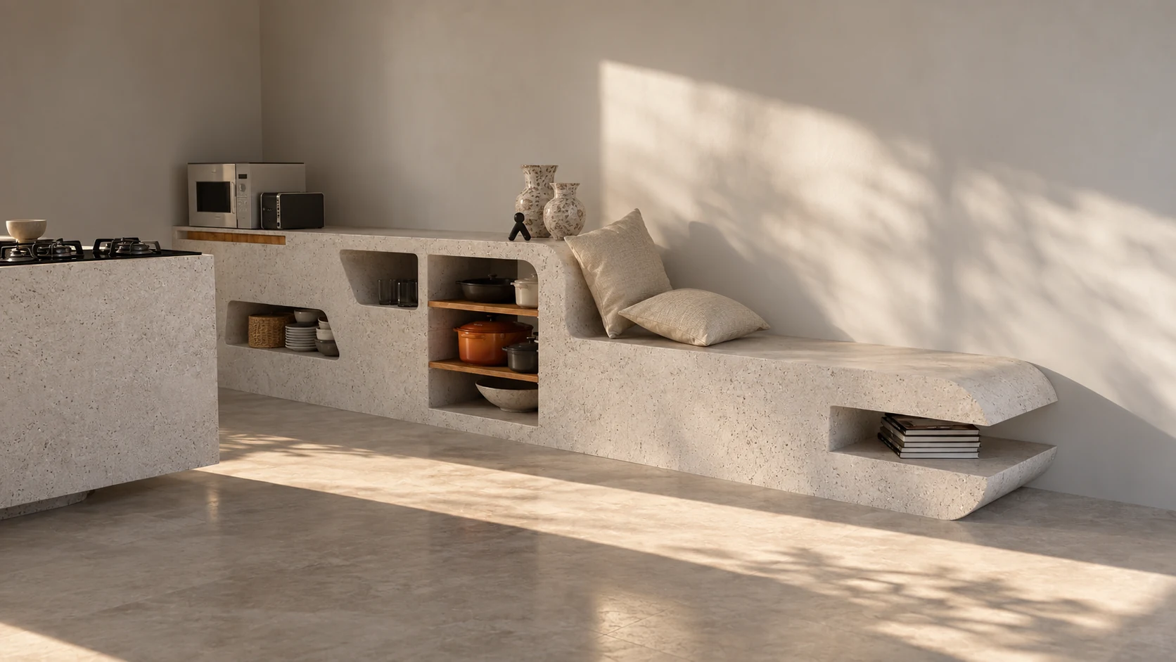 Counter and seating — design visualisation
