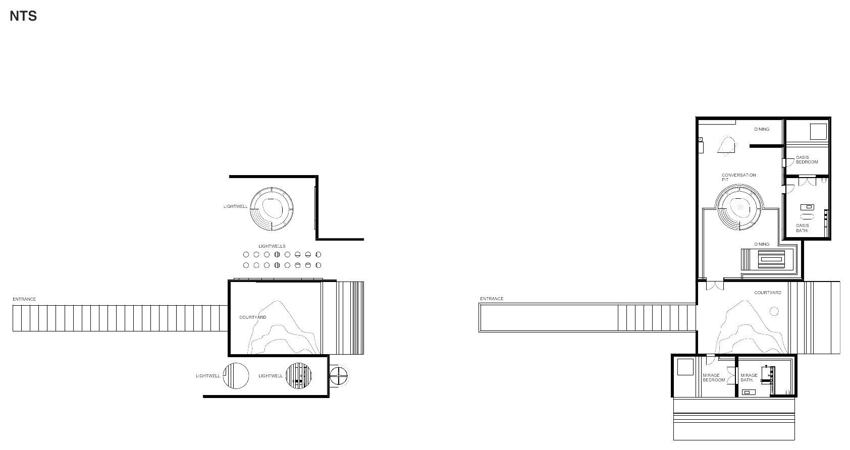 Plans of the retreat unfolding around the water channel