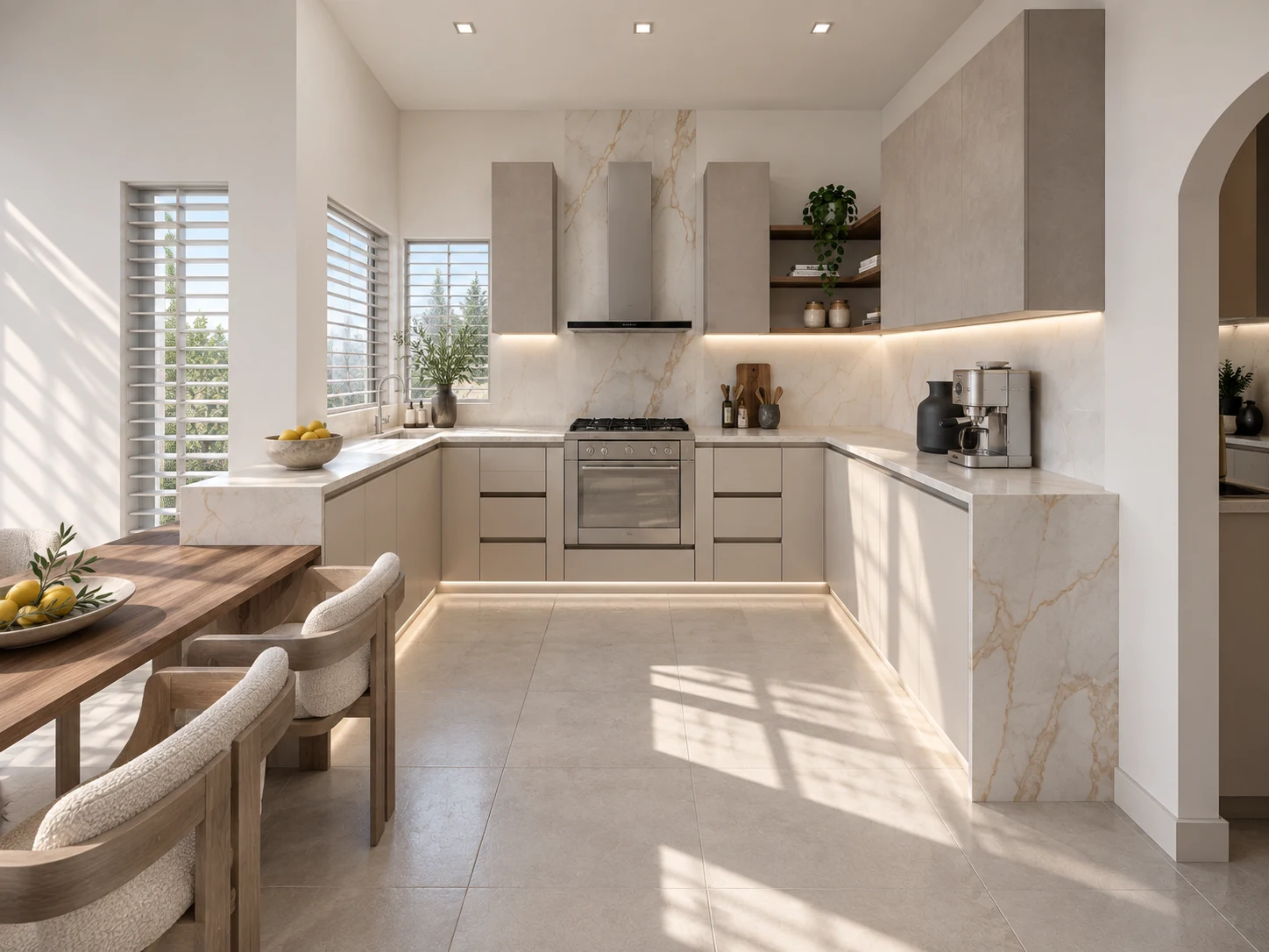 Kalpana — kitchen, view 1 — design visualisation