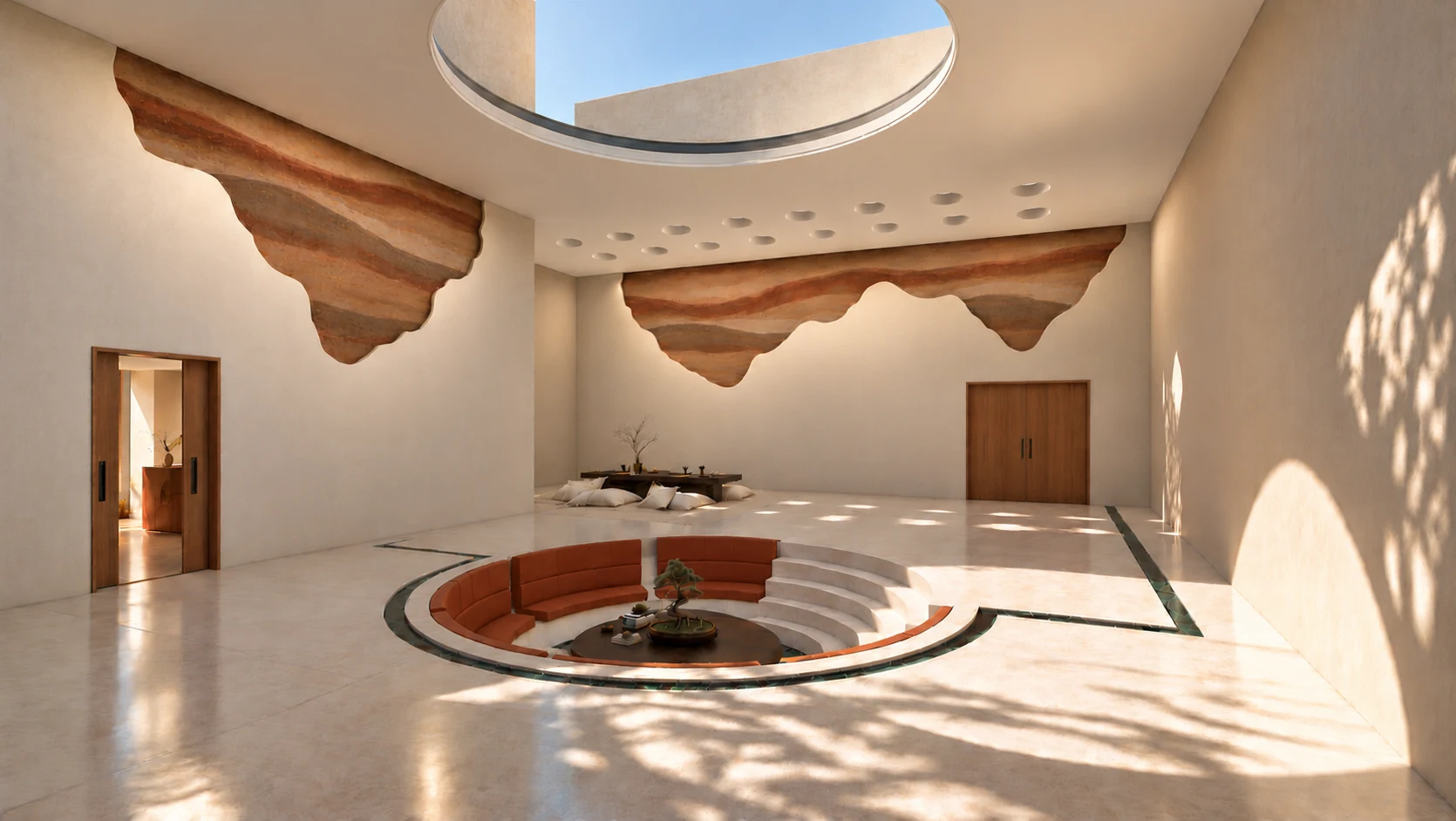 Interior gathering space — design visualisation